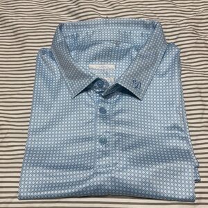 Swannies Blue Patterned Polo Shirt XL EUC